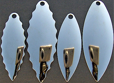 10 SZ 5 OLYMPIC MAG WILLOW LEAF BLADES BRASS BASE SMOOTH NICKEL POLISHED BLADE 