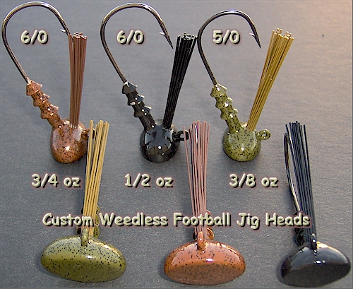 Bassdozer's Flat Football Jig Heads with Weedguards