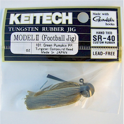 Keitech Model II Tungsten Football Jig - Green Pumpkin Chartreuse