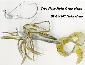 3/8 oz jig - double & single tail grubs, good for all fish species