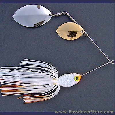 Bassdozer's Heavy Duty Chartreuse White Spinnerbaits for Bass and Pike