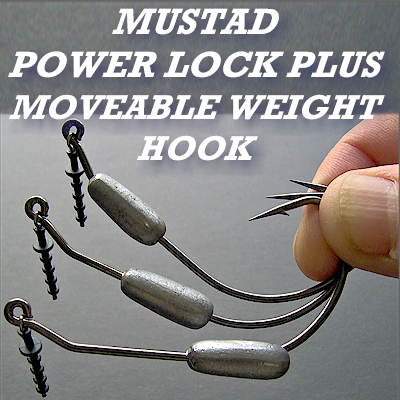 2 Packs Mustad Power Lock Plus Weighted Spring Keeper Worm Hooks 3/0