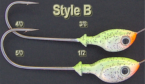 Bullet Jig Head 1 oz (Hook Size 6/0) 2 Jigheads - Canal Bait and