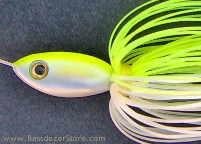Bassdozer's Heavy Duty Chartreuse White Spinnerbaits for Bass