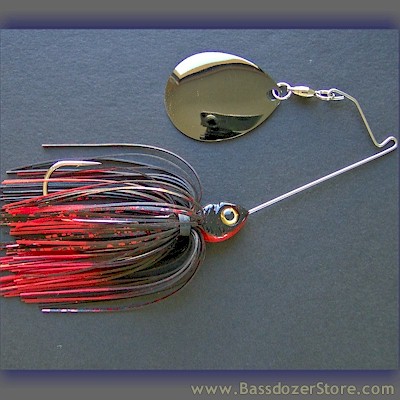 BULLET SPINNER - BLACK & RED - Get'n Hook'd Lures