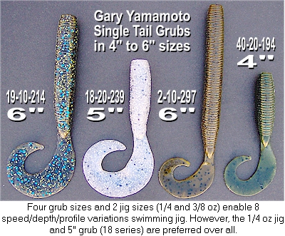 Johnson Swimming Grubs: Chartreuse/Green; 1/4 oz.